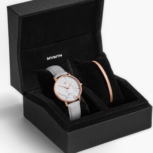 MVMT Boulevard Beverly Marble and Rose Gold and Gray Watch bands with Bracelet